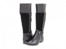 Anne Klein Cailin Wide Calf Black/Black suede/leather