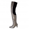 Peearge LB7060 Ladies Thigh High Boots Gray Leather