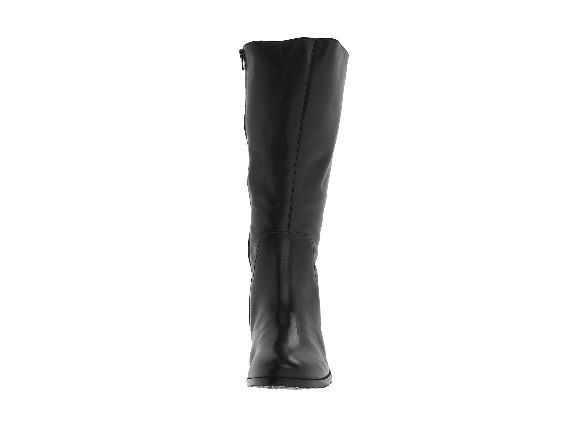 Rose Petals Women's Curly Wide Calf Leather Riding Boot Black - $125.99 ...