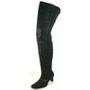 Peearge LB7060 Ladies Thigh High Boots Black Leather