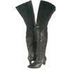 Peearge LB7060 Ladies Thigh High Boots Black Leather