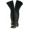 Peearge LB7060 Ladies Thigh High Boots Black Leather