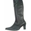 Peearge LB7060 Ladies Thigh High Boots Black Leather