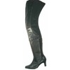 Peearge LB7060 Ladies Thigh High Boots Black Leather