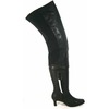 Peearge LB7060 Ladies Thigh High Boots Black Leather