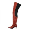 Peearge LB7060 Ladies Thigh High Boots Red Leather