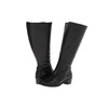 Rose Petals Women's Curly Wide Calf Leather Riding Boot Black