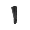 Rose Petals Women's Curly Wide Calf Leather Riding Boot Black