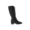 Rose Petals Women's Curly Wide Calf Leather Riding Boot Black