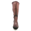 Rose Petals Curly Super Wide Calf Leather Riding Boot Tobacco
