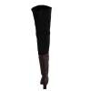 Peearge LB7060 Ladies Thigh High Boots Brown Leather