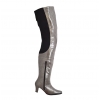 Peearge LB7060 Ladies Thigh High Boots Gray Leather